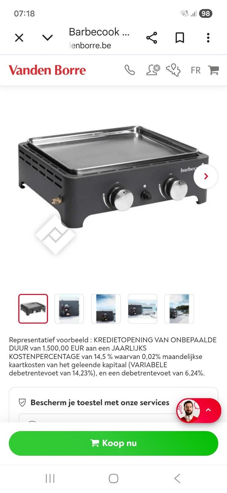 Bakplaat Barbecook  op gas, Tuin en Terras, Ophalen