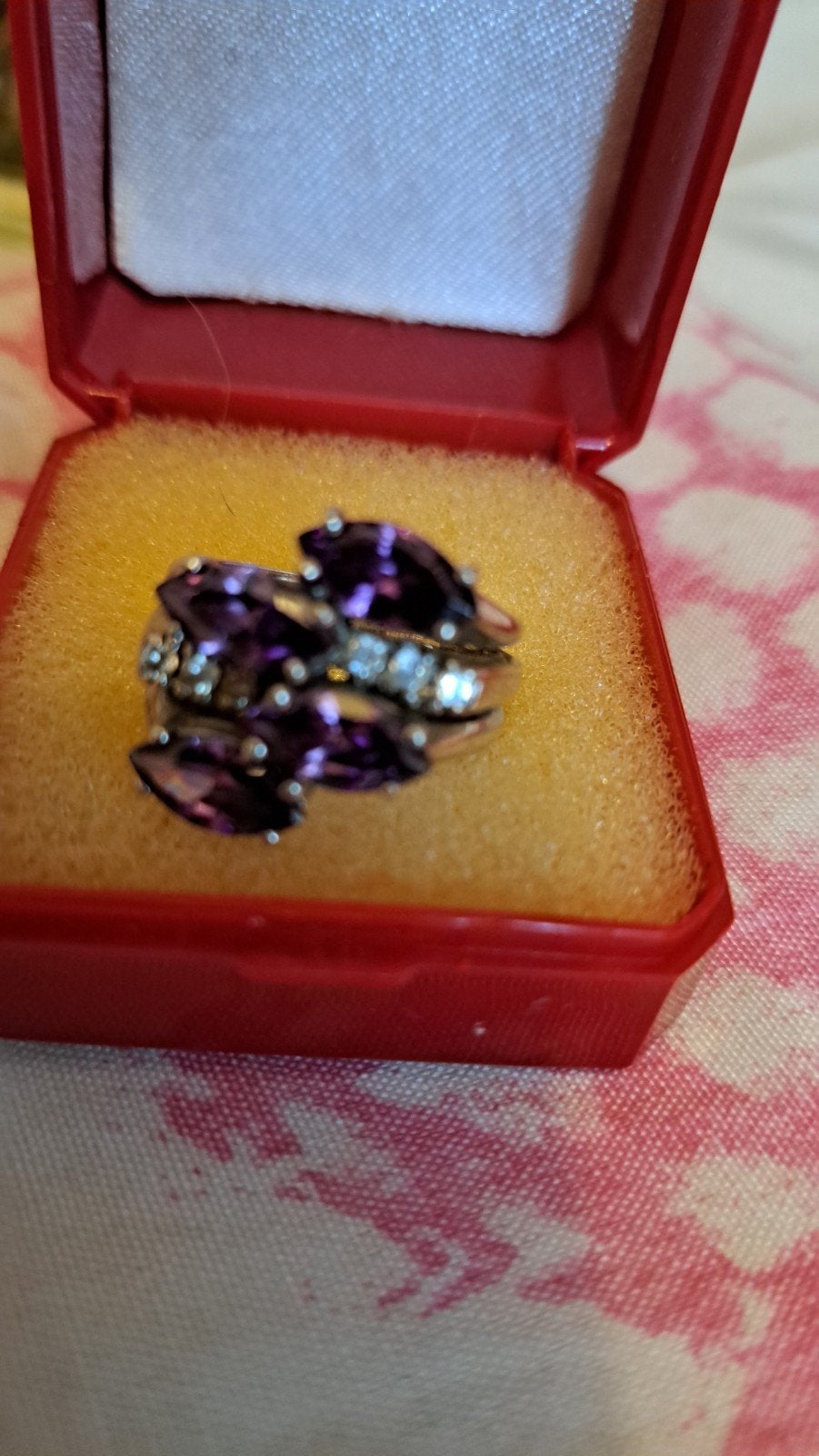 Bague ancienne arjent solide 925 pierre améthyste, Bijoux, Sacs & Beauté, Enlèvement ou Envoi