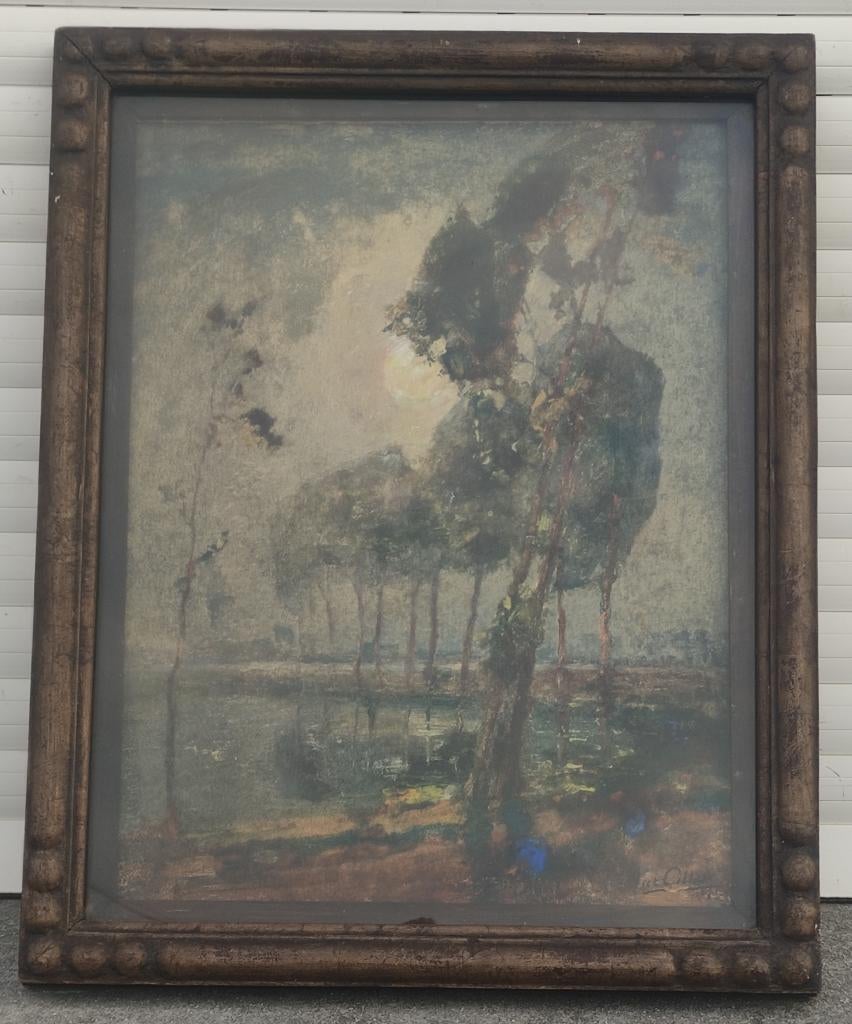 gouache signe piet gillis, Ophalen of Verzenden
