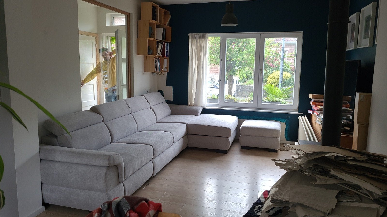 grand sofa lit avec méridienne, Enlèvement, Utilisé, Tissus, Moderne