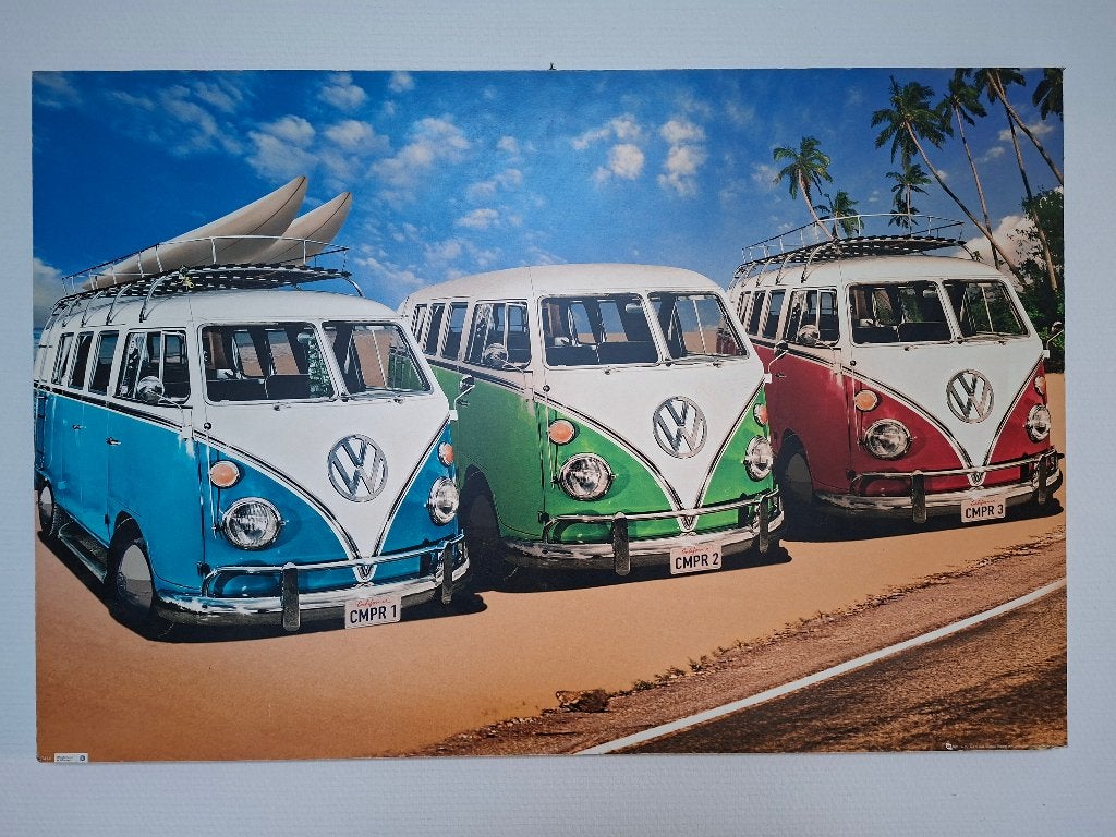 Kader met vw busjes, Ophalen, 50 – 75, 75 tot 100 cm, Print