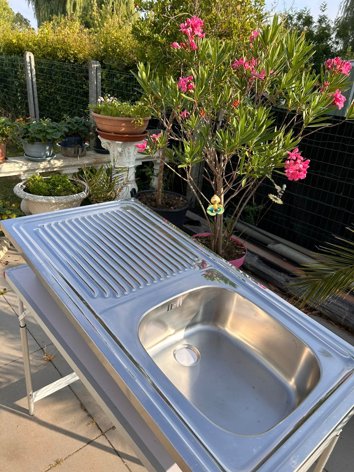 Pompbak inox zo goed als nieuw, Tuin en Terras, Ophalen of Verzenden, Zo goed als nieuw