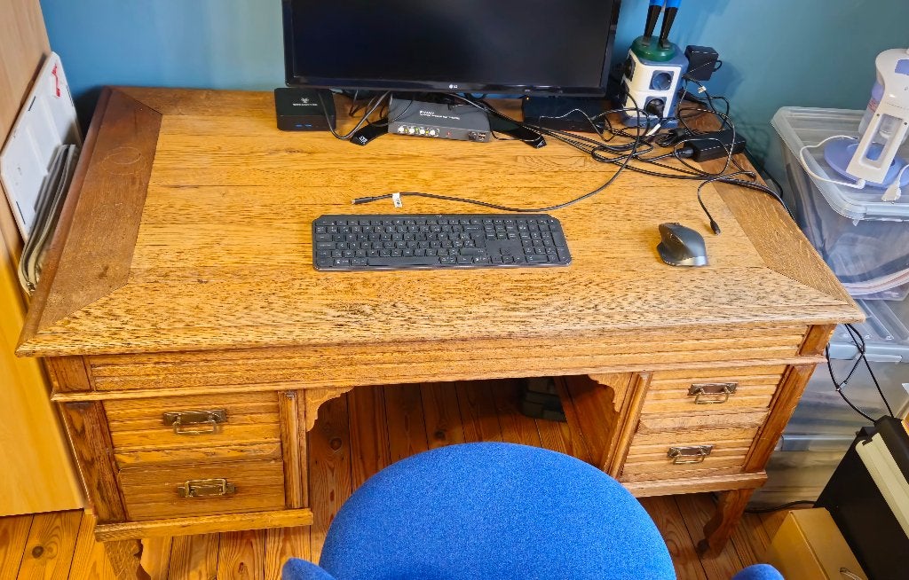 Bureau chêne, 4 tiroirs, Antique, Bois, Secrétaire, Enlèvement
