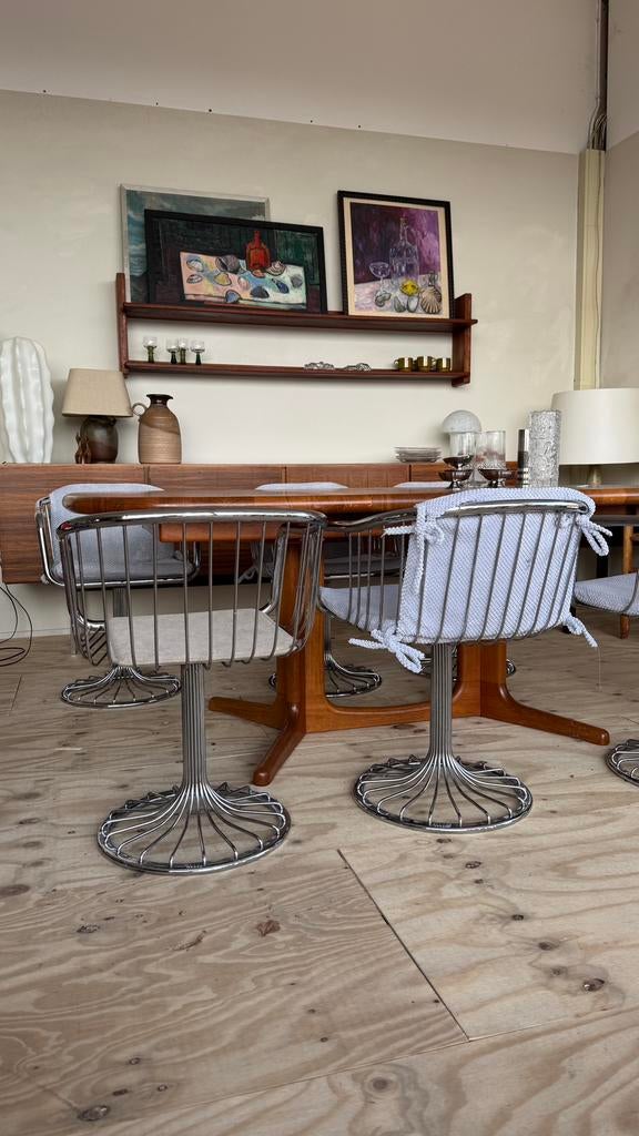 Gastone Rinaldi draai eetkamerstoelen, Huis en Inrichting, Stoelen, Zo goed als nieuw, Ophalen