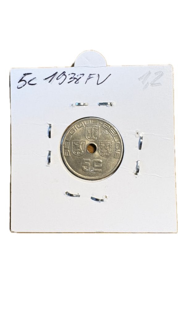 LEOPOLD III: 5c 1938FV (2), Postzegels en Munten, Ophalen of Verzenden