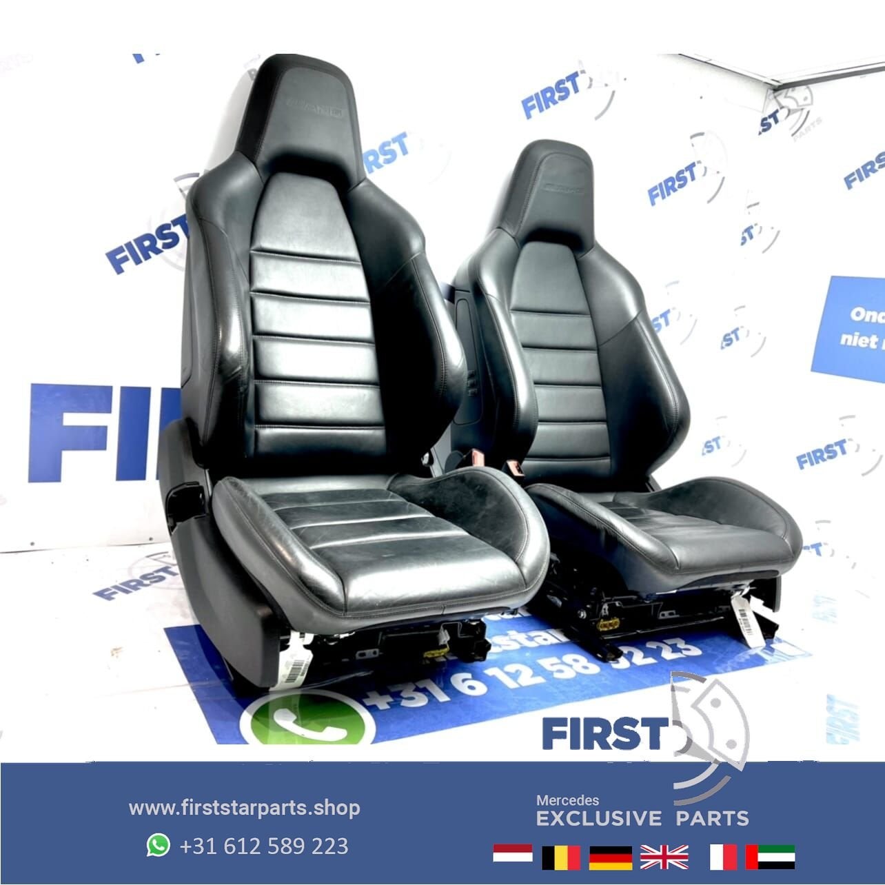 W204 C63 AMG Stoelen Mercedes C Klasse 2007-2014 Zwart Leer, Utilisé, -, -, Enlèvement ou Envoi