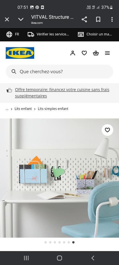 Lit enfant Ikea, Enlèvement, 85 à 100 cm, Lit mezzanine ou Lit superposé, 180 cm ou plus