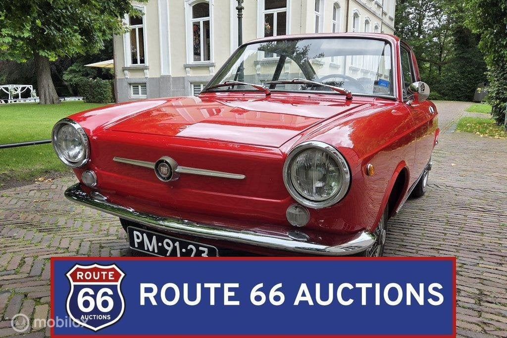Fiat 850 Coupe | 1965 | Route 66 Auctions, Auto's, Zwart, Bedrijf, Handgeschakeld, Overige carrosserie