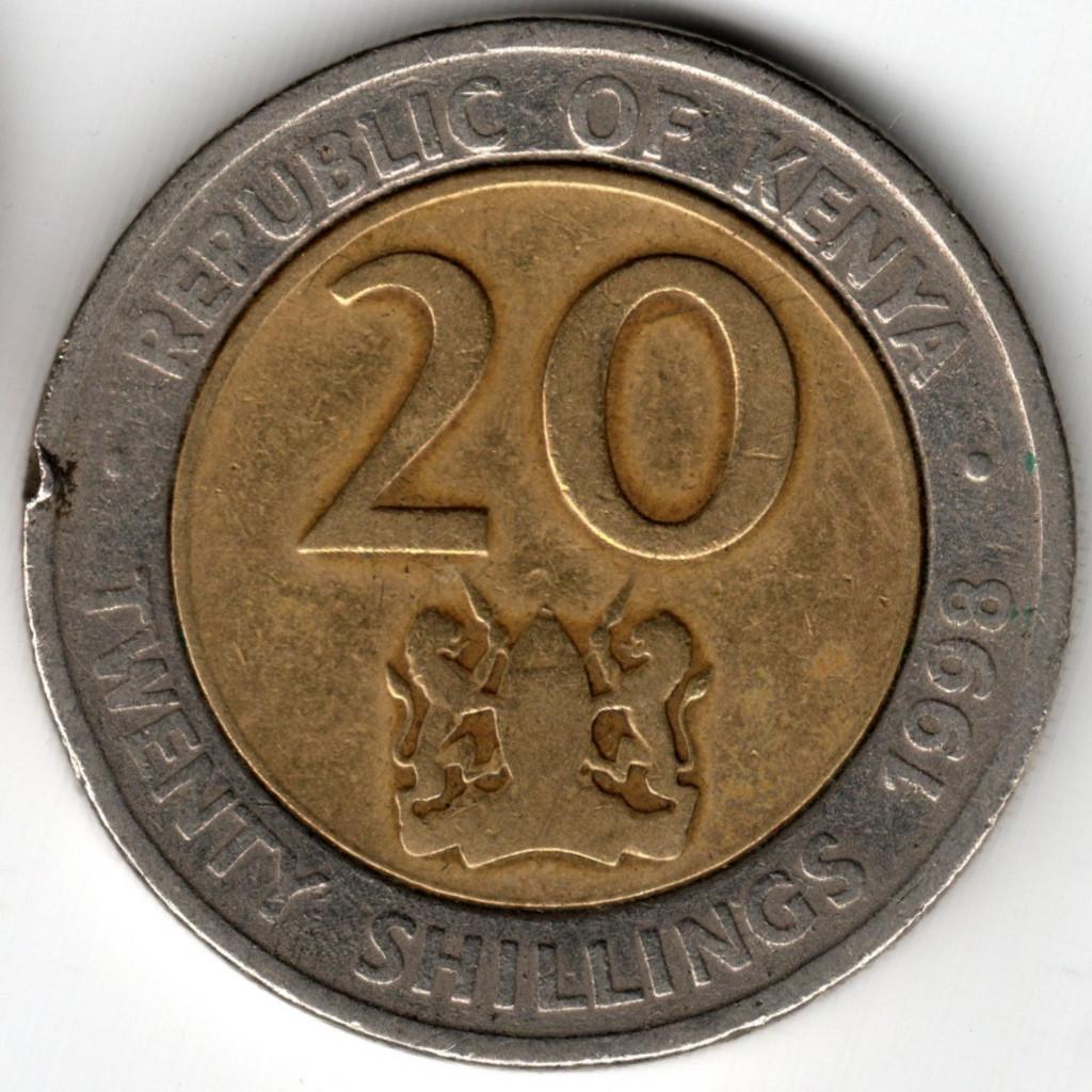 Kenya : 20 Shillings 1998  KM#32  Ref 15758, Ophalen of Verzenden, Overige landen, Losse munt