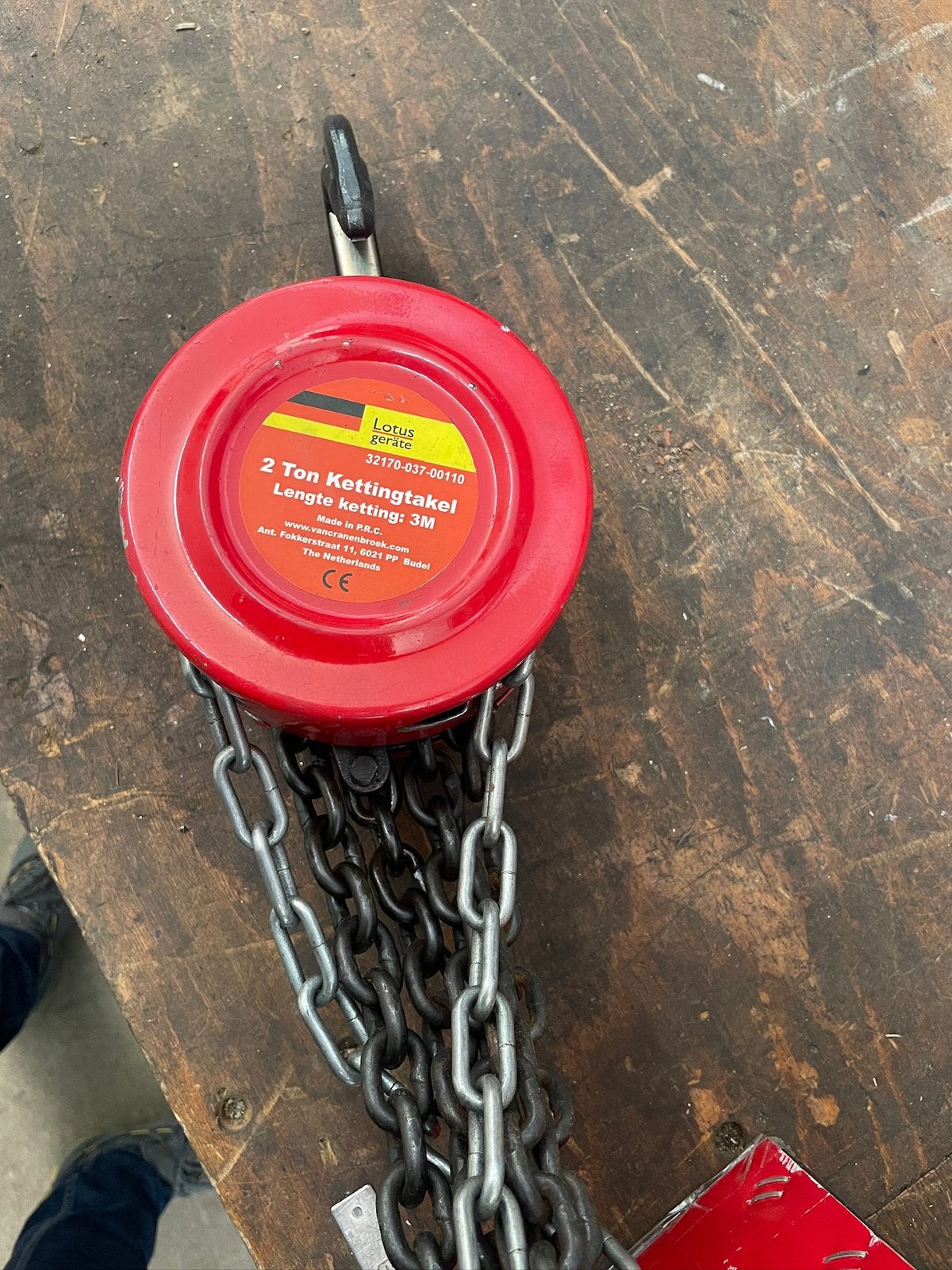 Kettingtakel 2 ton, Doe-het-zelf en Bouw, Lieren en Takels, Ophalen, Gebruikt, Handmatig