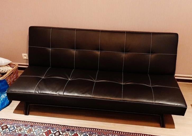 Bedbank - Sofabed, Huis en Inrichting, Slaapkamer | Slaapbanken, Ophalen, 100 cm, Zwart, Tweepersoons