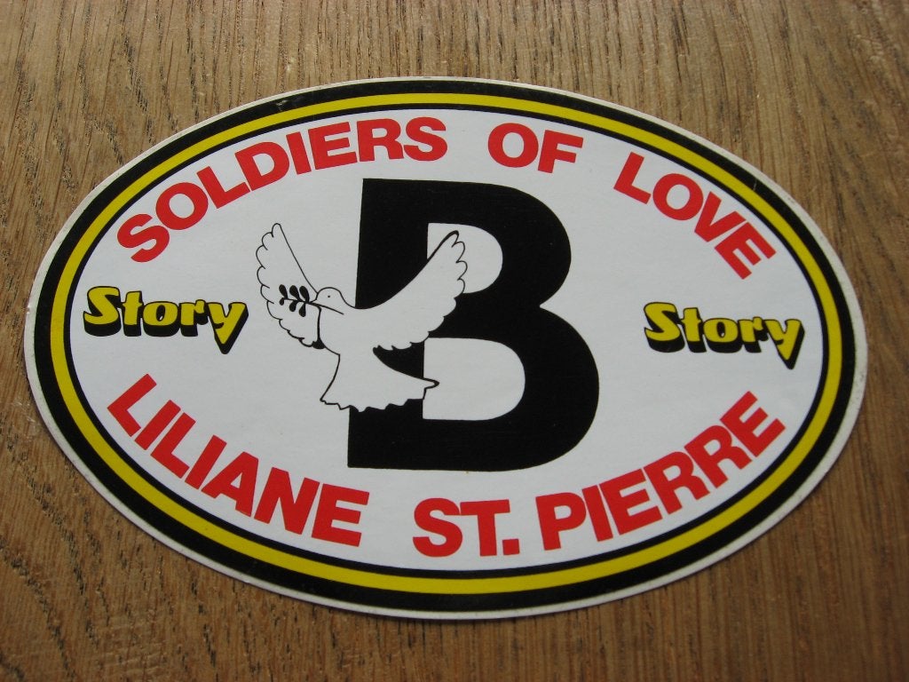Sticker Soldiers Of Love Liliane St Pierre 14 x 9,5 cm, Ophalen of Verzenden, Nieuw, Overige typen