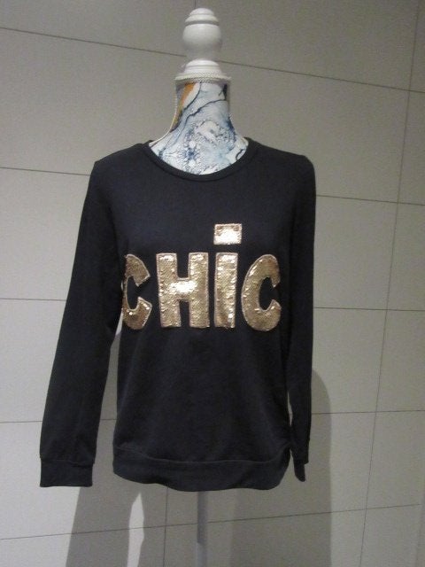 Donkerblauwe sweater 'Chic' - Lola Liza - dames - mt 40, Lola & Liza, Ophalen of Verzenden, Gedragen, Maat 38/40 (M)