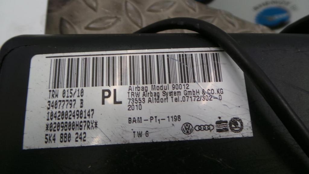 VOLKSWAGEN GOLF 1.6 TDI HIGHL.BLUEM AIRBAG RECHTS 2010, Auto-onderdelen, Ophalen of Verzenden, Gebruikt, Stiba lid