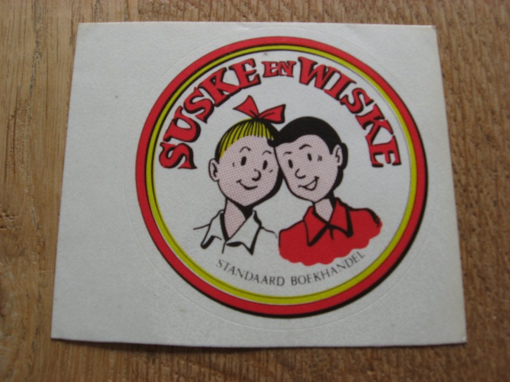 Vintage Sticker Suske en Wiske Standaard Boekhandel, Verzamelen, Ophalen of Verzenden, Suske en Wiske, Nieuw, Plaatje, Poster of Sticker