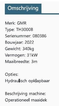 Hydraulisch maaidek 3M, Ophalen
