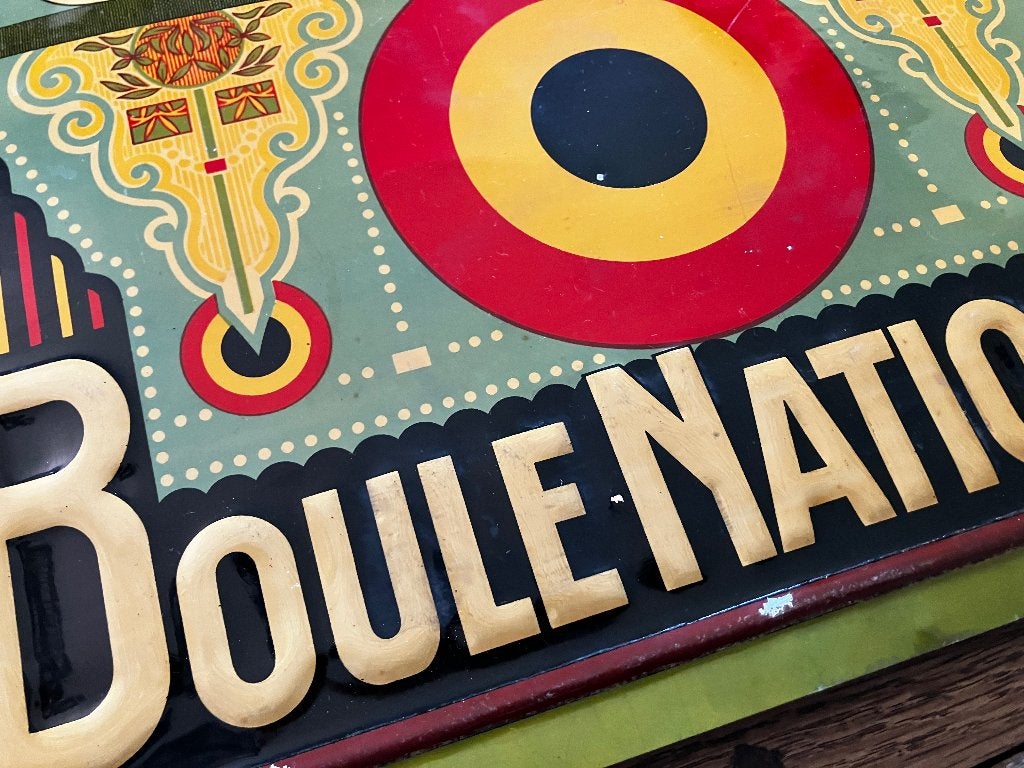 SIGARETTEN BOULE NATIONALE 1920, Ophalen of Verzenden, Gebruikt, Reclamebord