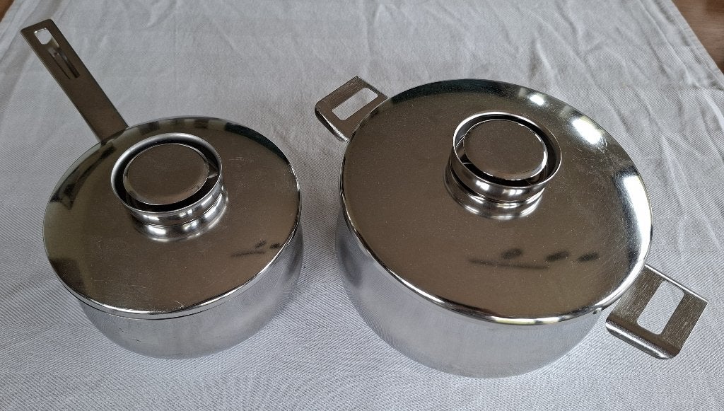 Demeyere venus silvinox 18/10 kookpot 20 cm - steelpan 16 cm, Ophalen, Demeyere