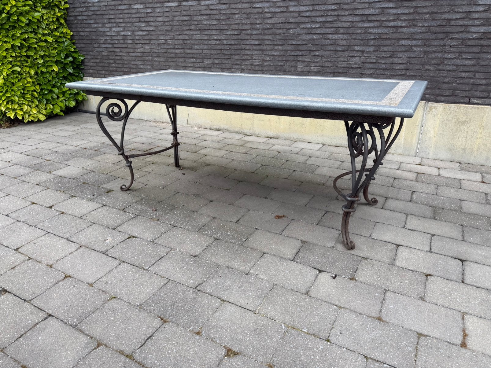Granieten tuintafel, Tuin en Terras, Ophalen, Gebruikt, Vierkant, Overige materialen