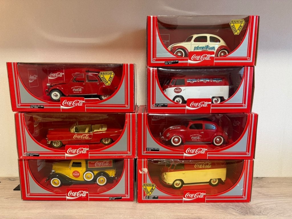 Solido Coca-Cola collectie – 7 modelauto's, Hobby & Loisirs créatifs, Enlèvement, Comme neuf, Voiture, Solido