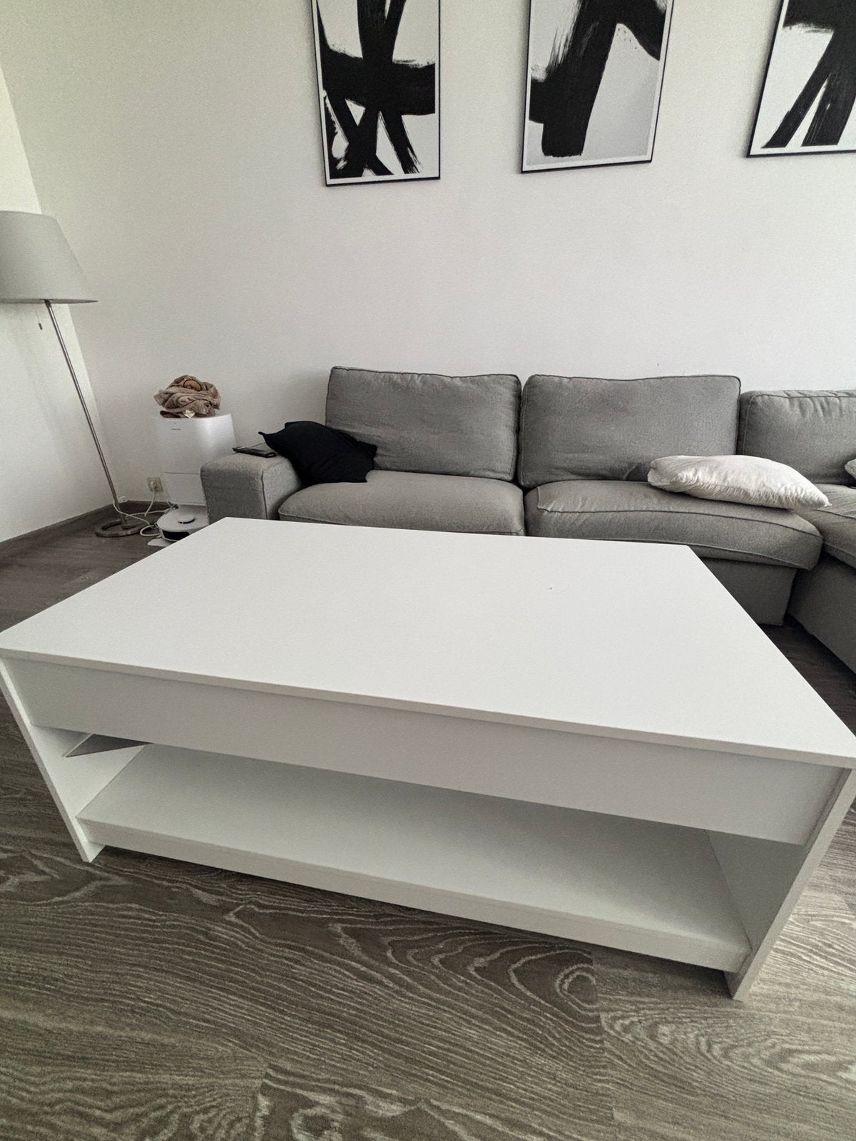 Urgent houten salontafel, Huis en Inrichting, Ophalen, Gebruikt, Rechthoekig