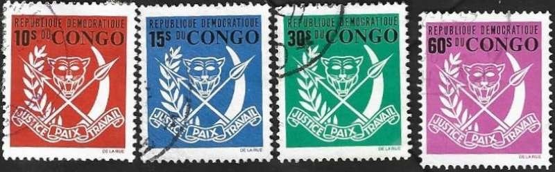 4 Postzegels Congo-Kinshasa  1969 Wapenschilden, Ophalen of Verzenden, Overige landen, Gestempeld