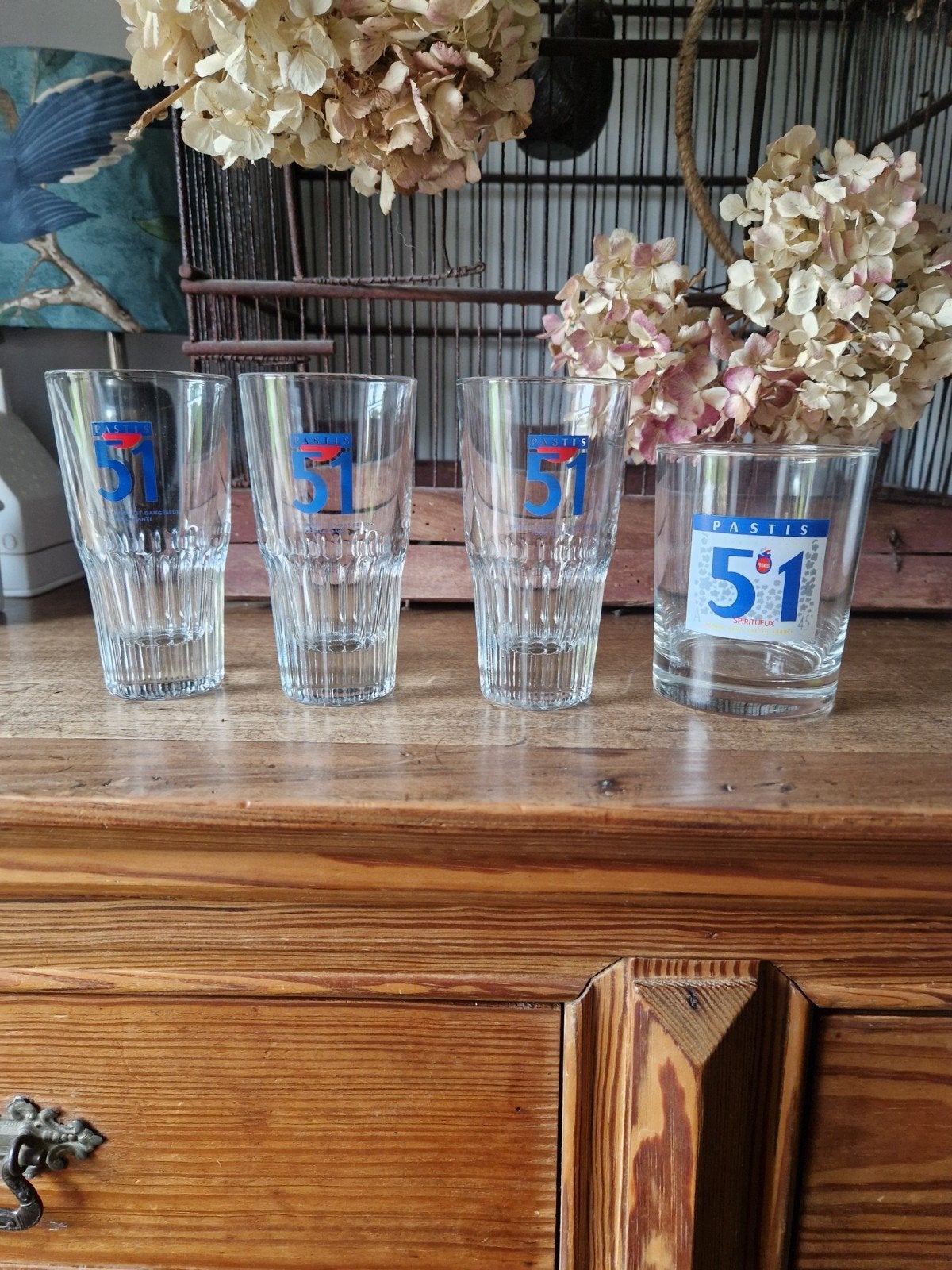 4 verres Pastis 51, Collections, Verres & Petits Verres, Enlèvement ou Envoi