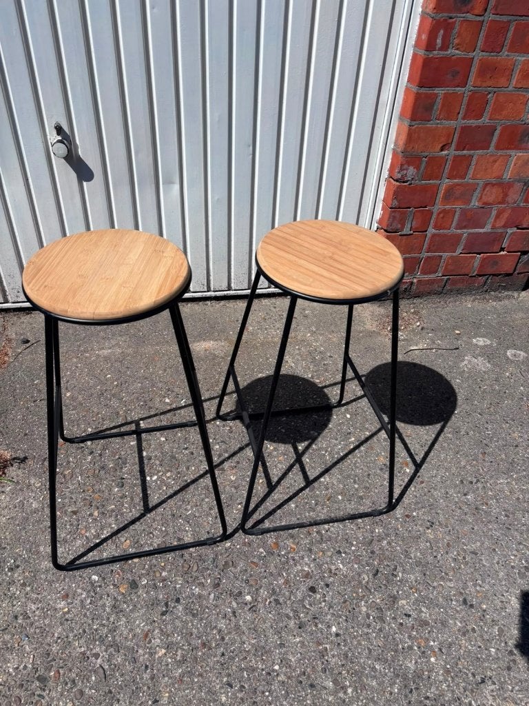 2 barkrukken, Enlèvement, Comme neuf, Bois, 90 cm ou plus