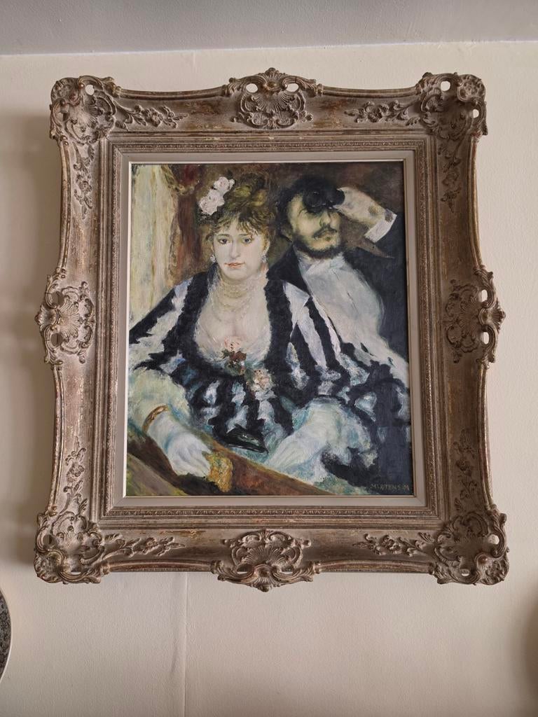Peinture avec superbe encadrement en bois sculpté, Enlèvement