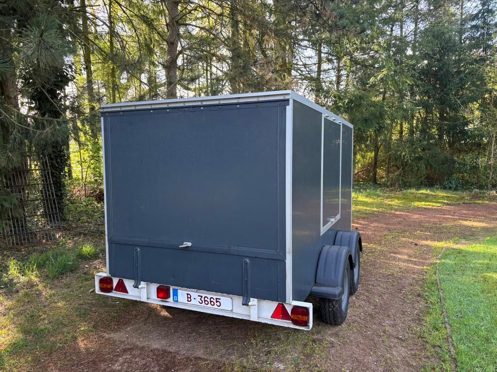 Aanhangwagen gesloten dubbel as geremd  MTM 2000kg, Auto diversen, Aanhangers en Bagagewagens, Gebruikt, Ophalen