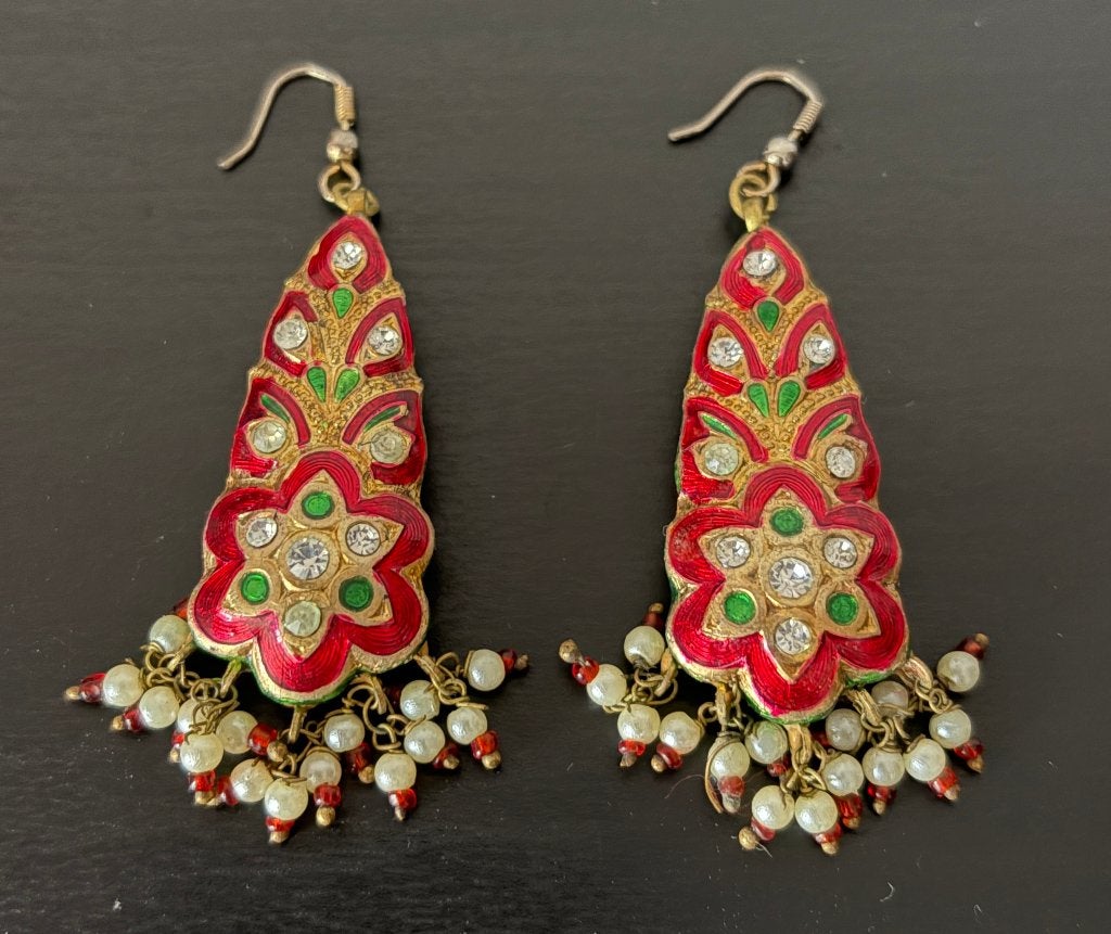 Paire de Boucles d'Oreilles Réversible Vintage 1970, Bijoux, Sacs & Beauté, Bijoux anciens, Enlèvement ou Envoi, Autres matériaux