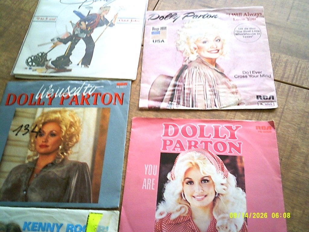 Dolly Parton vinyl singels in goede staat.5  stuks, Cd's en Dvd's, 7 inch, Ophalen of Verzenden, Zo goed als nieuw, Beschermende buitenhoes