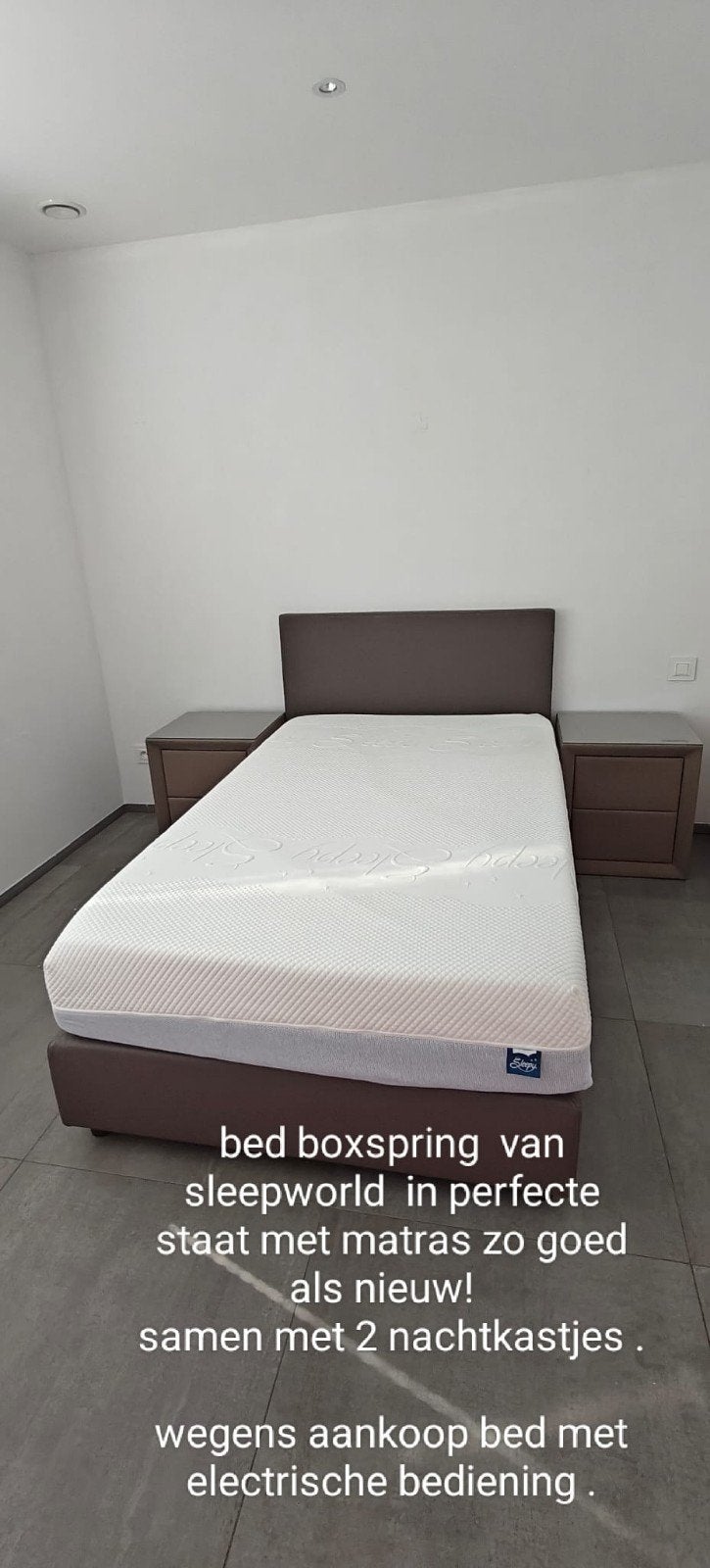Boxspring 1m20 met matras  van Sleepworld, Huis en Inrichting, Slaapkamer | Matrassen en Bedbodems, Ophalen, Twijfelaar, Matras