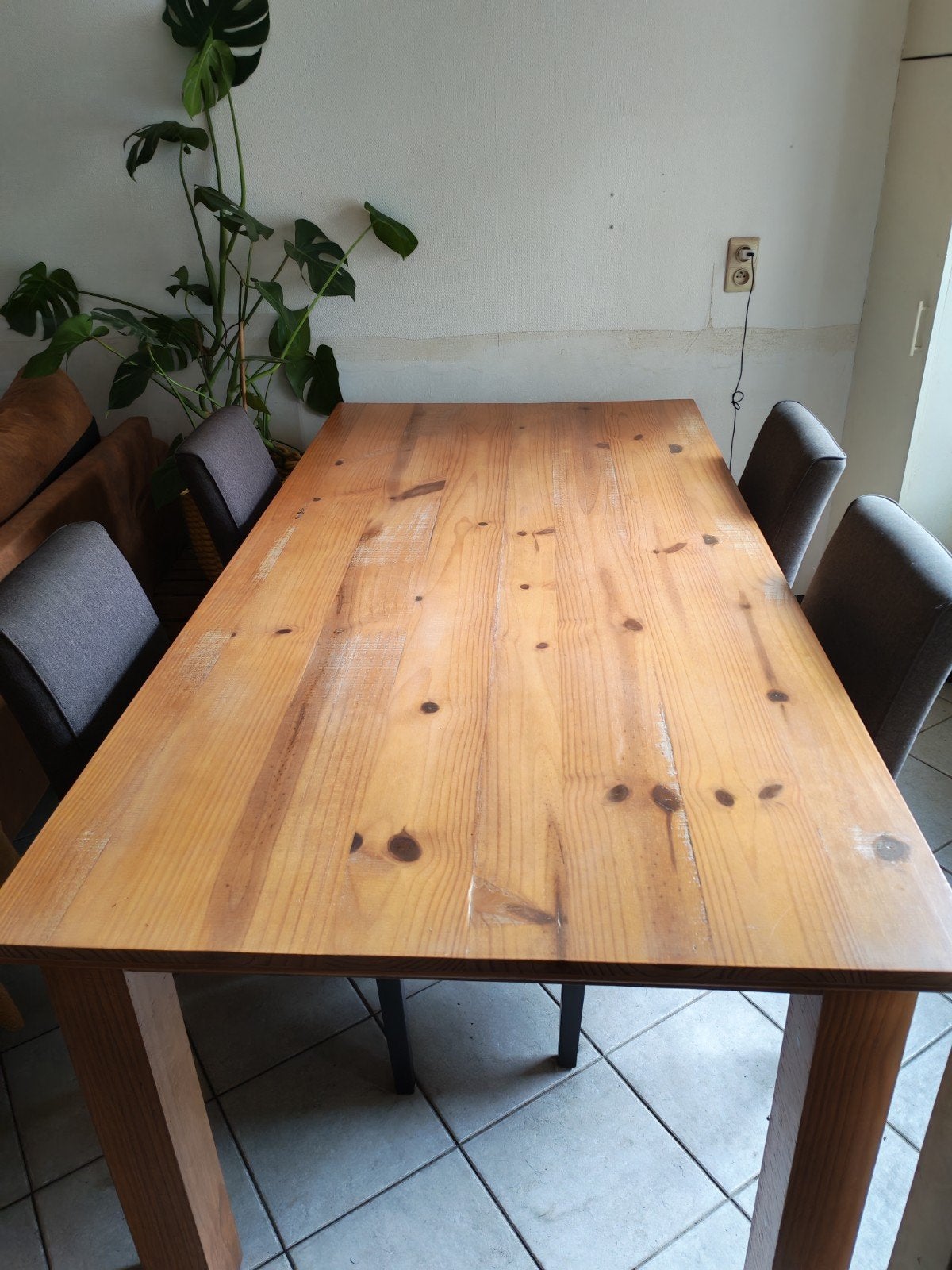 Tafel + 4 stoelen, 100 à 150 cm, Enlèvement, Utilisé, 200 cm ou plus
