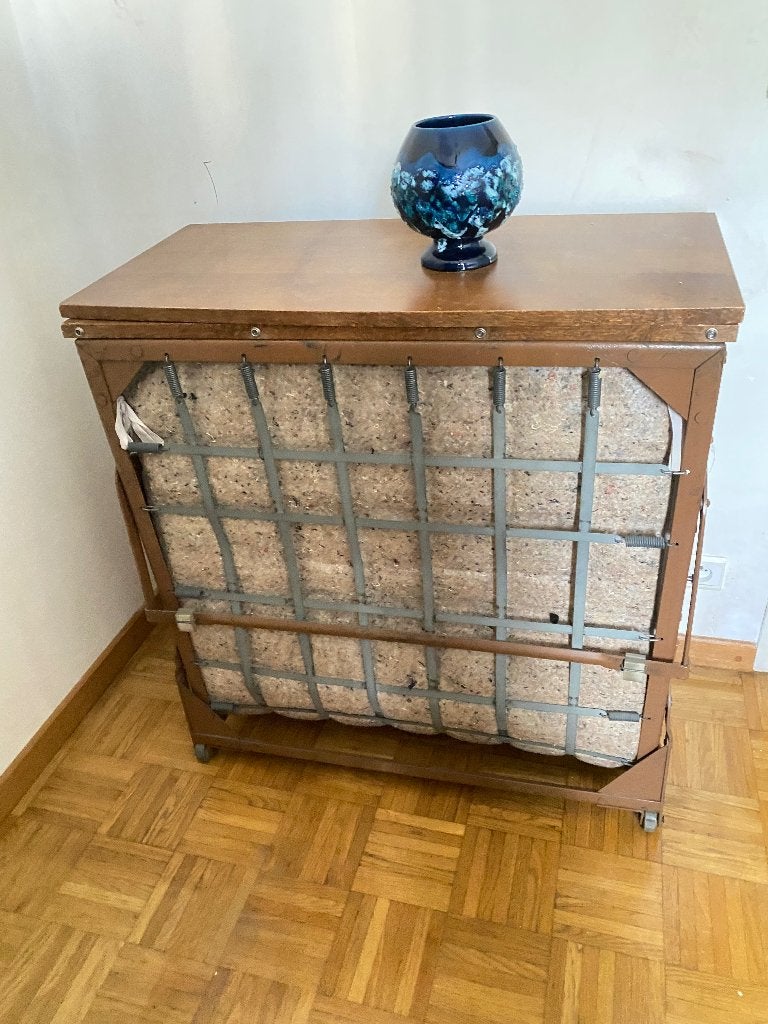 Lit pliant sans matelas, Maison & Meubles, Une personne, Brun, Utilisé, Métal