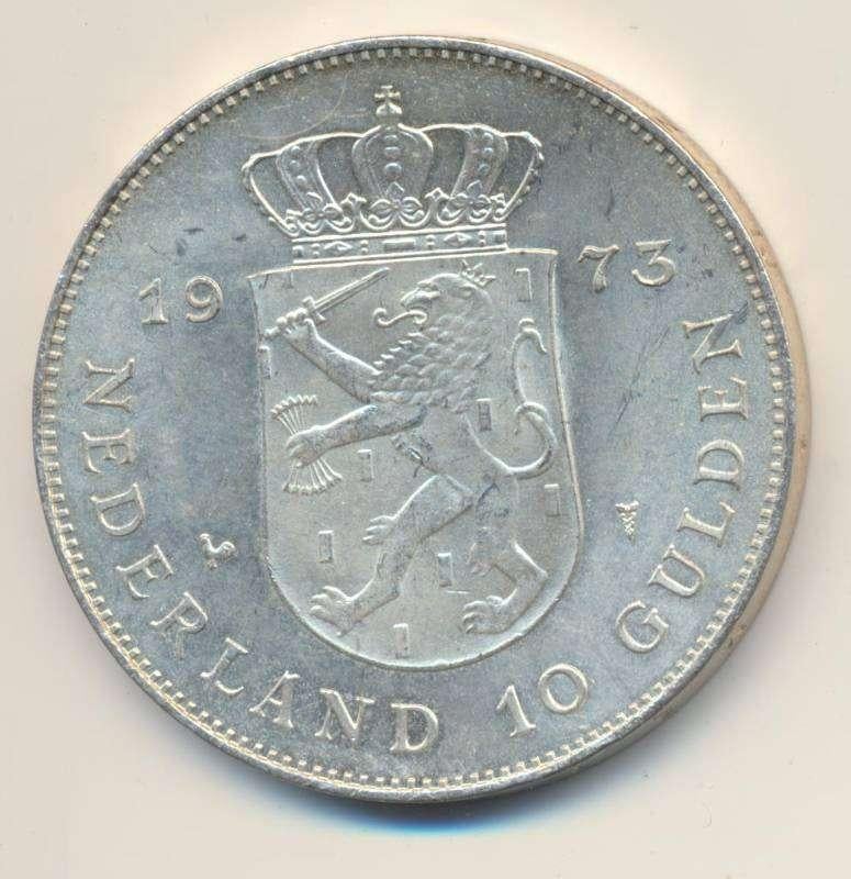 Zilveren 10 gulden 1970 – 1973 Juliana (Willekeurig jaartal), Ophalen of Verzenden, Zilver
