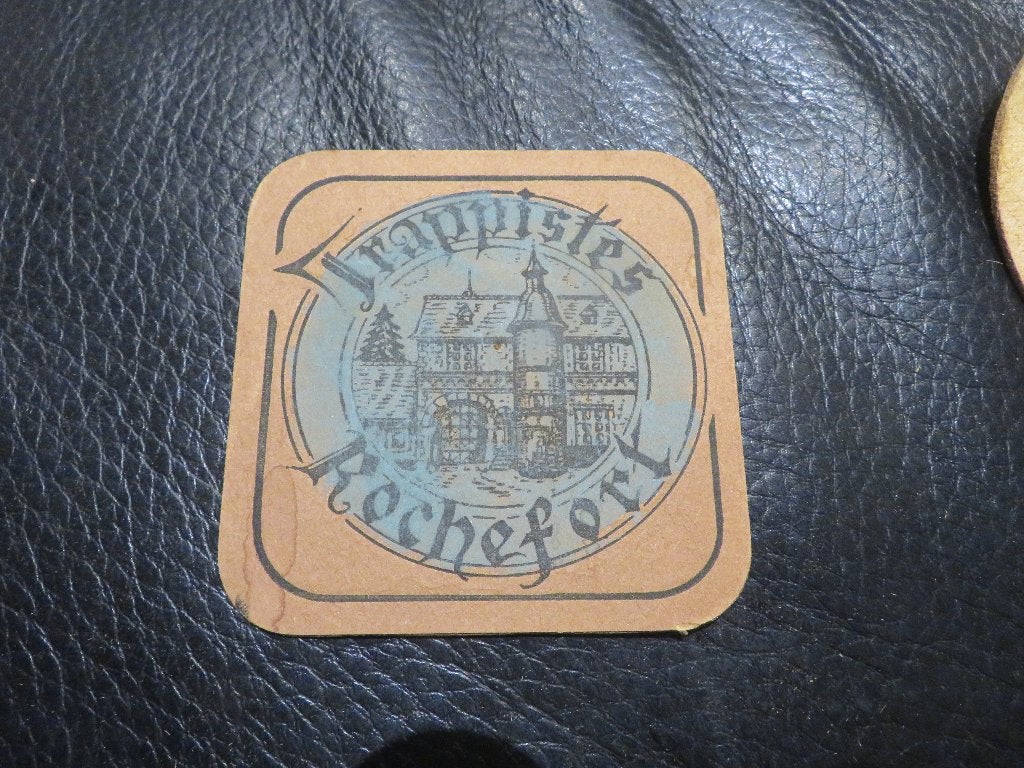 bierviltje Trappistes Rochefort blauw, Verzamelen, Ophalen of Verzenden, Zo goed als nieuw, Viltje(s), Overige merken