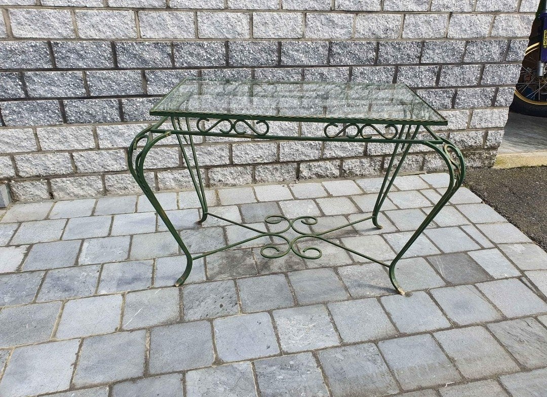 Smeedijzeren tuintafeltje met prachtige patine, Tuin en Terras, Ophalen