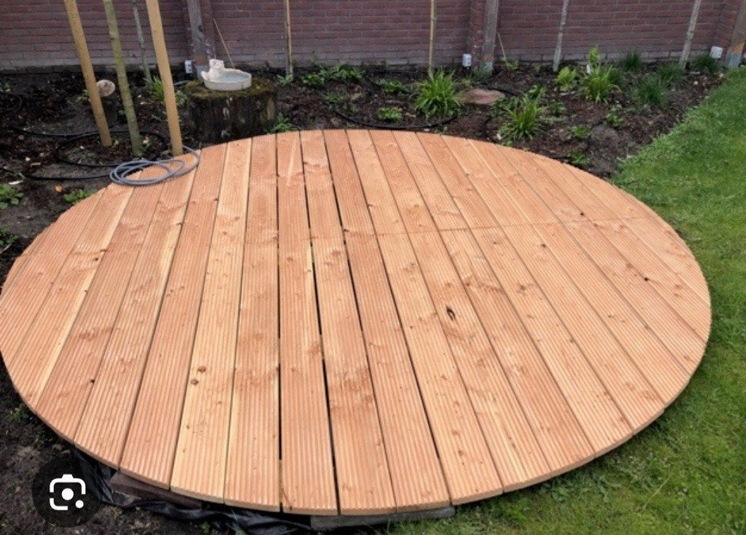 Diverse houten ronde vlonders, Tuin en Terras, Terrasdelen en Vlonders, Ophalen
