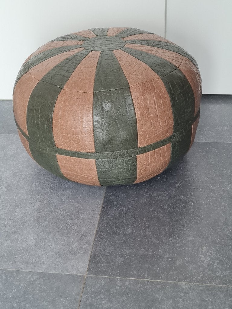 zeer mooie vintage retro ronde poef, Ophalen of Verzenden