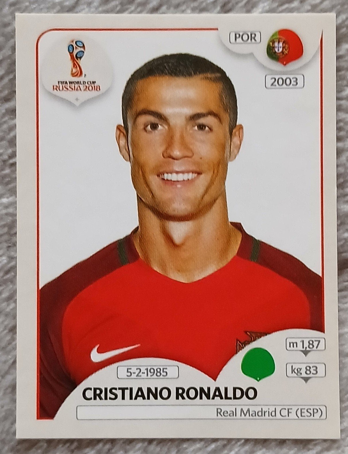 Panini World Cup Russia 2018 Cristiano Ronaldo, Hobby en Vrije tijd, Verzenden, Nieuw