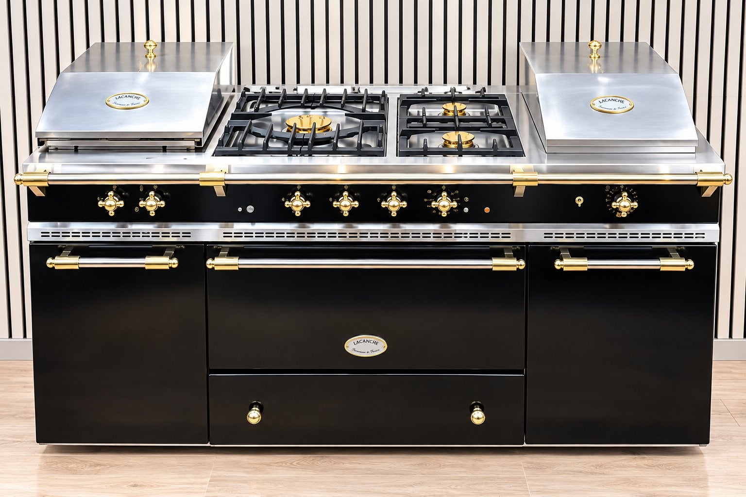 Luxe Lacanche Fornuis 3 pits Gas & Friteuse 150 cm, Hete lucht, 60 cm of meer, Ophalen of Verzenden, Zo goed als nieuw