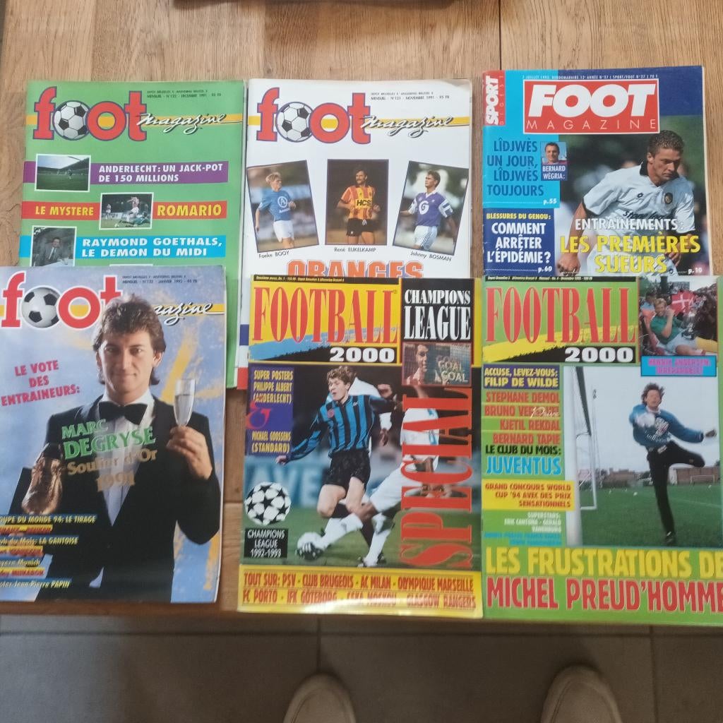 6 voetbaltijdschriften 1991-1993, Ophalen of Verzenden, Gebruikt