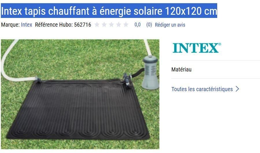 Intex tapis chauffant à énergie solaire 120x120 cm piscine, Enlèvement, Utilisé, Chauffage