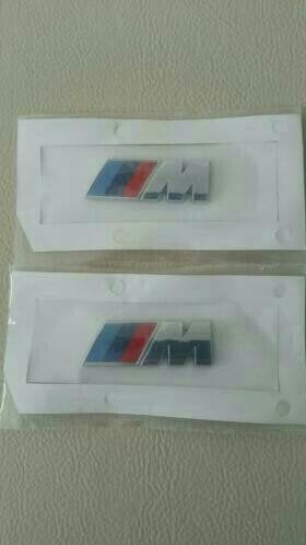 Bmw spatbord m logo's 45 mm x 15 mm chroom of zwart, Links, Nieuw, Ophalen of Verzenden, Spatbord