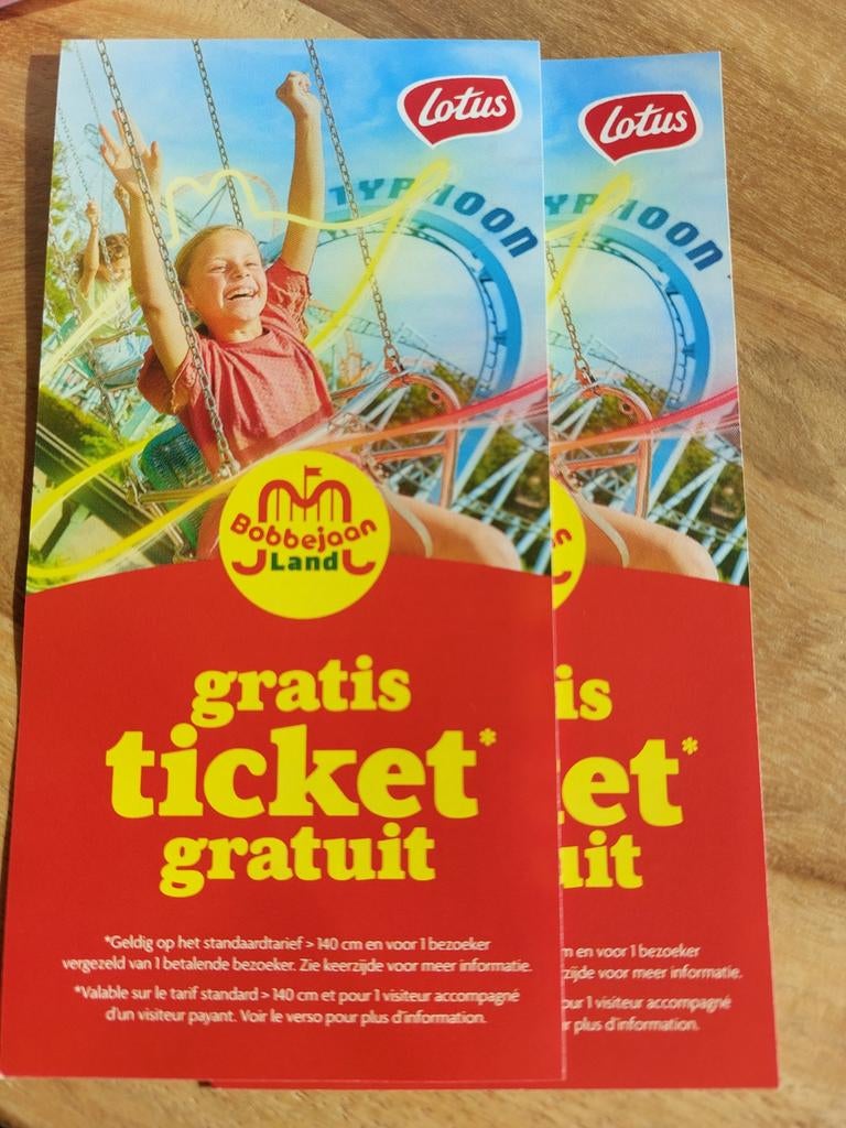Tickets Bobbejaanland, Tickets en Kaartjes
