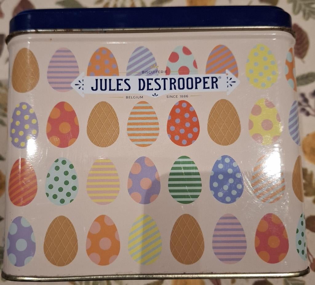 blikken koekjesdoos Jules Destrooper, Ophalen of Verzenden, Zo goed als nieuw, Koek(jes), Overige merken