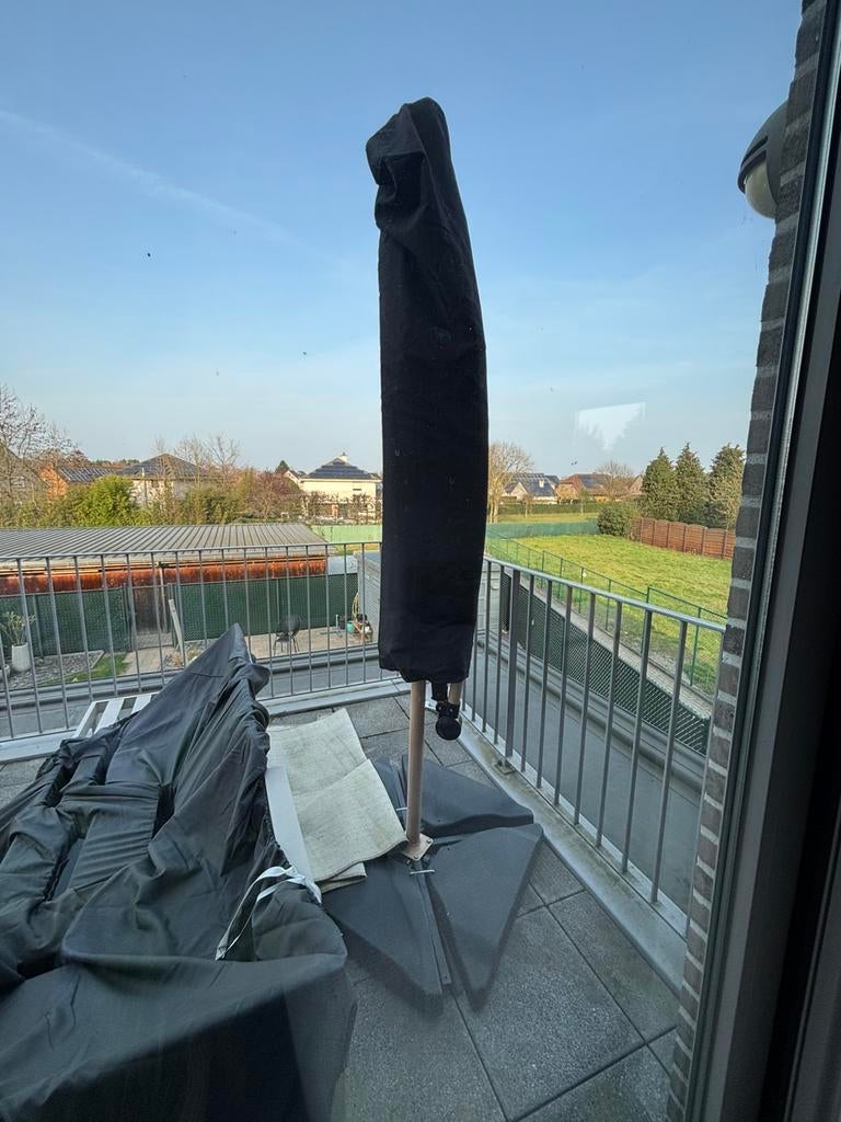 ZWEEFPARASOL PLUS VOET, Tuin en Terras, Parasols, Ophalen, Zo goed als nieuw, Zweefparasol