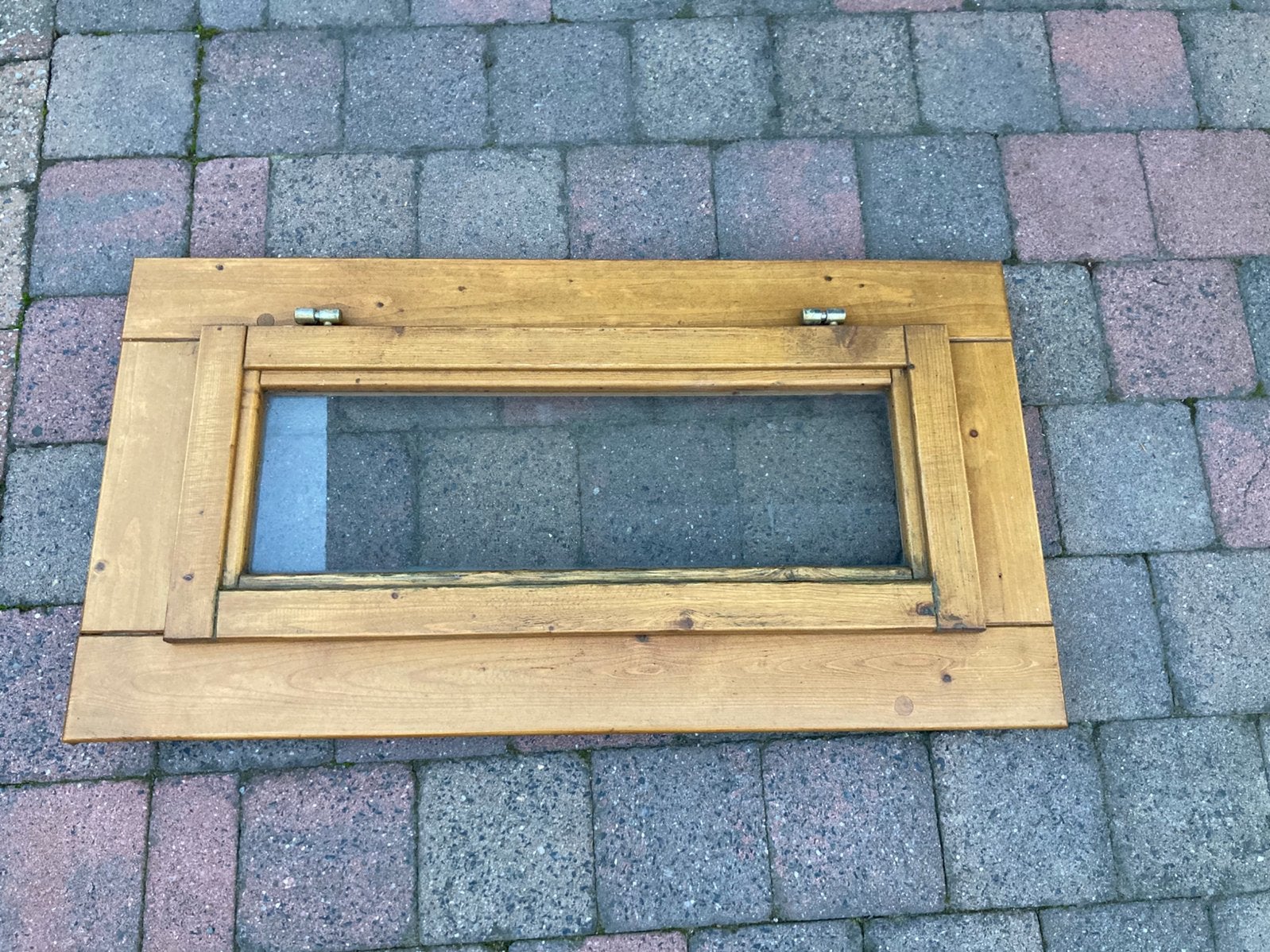 2 klapramen voor tuinhuis of blokhut, Doe-het-zelf en Bouw, Ophalen, Gevelraam of Ruit, Gebruikt, Minder dan 80 cm