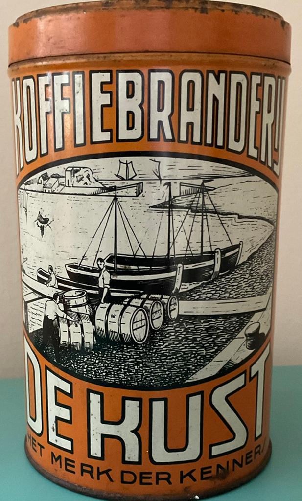 Oud KOFFIEBRANDERIJ DE KUST/Tel 92/VEURNE/blik, Verzamelen, Ophalen of Verzenden, Zo goed als nieuw, Verpakking